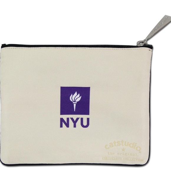 NYU CatStudio Beige and Purple Zippered Pouch - Picture 6 of 6